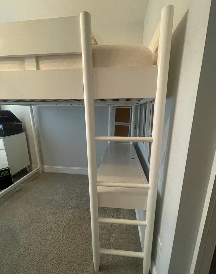 West Elm Mid-Century Moderno Loft Cama Completa con Escritorio EC Minorista 2.299 Foto 3 de 4