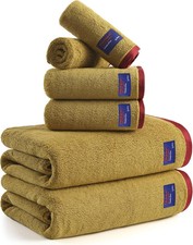 6 Piece Bath Towel Set, 100 Cotton, Soft Absorbent 600 GSM Includes 2 Bath To