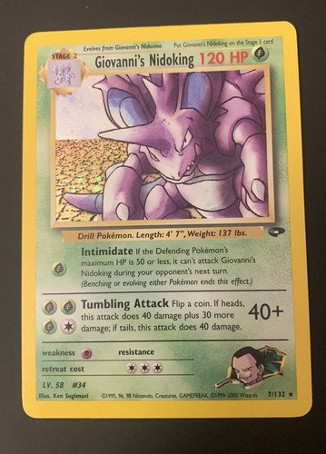 Giovanni's Nidoking 7/132 Pokemon TCG Gym Challenge Vintage Holo Rare