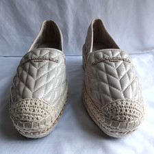 Karl Lagerfield Paris DALIA Leather Quilted Platform Espadrilles women's sz 8M