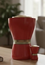 Red Urn For Ashes For Adult, Burial Urns 230 ci