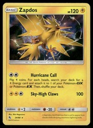 Zapdos 24/68 Hidden Fates Holo Rare