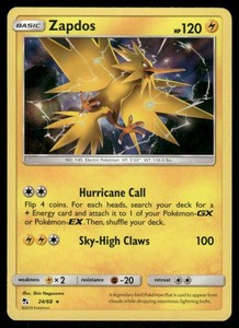 Zapdos 24/68 Hidden Fates Holo Rare
