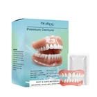 Flexible Silicone Premium Denture - Full Set Top Bottom Teeth W/ Dental adhesive
