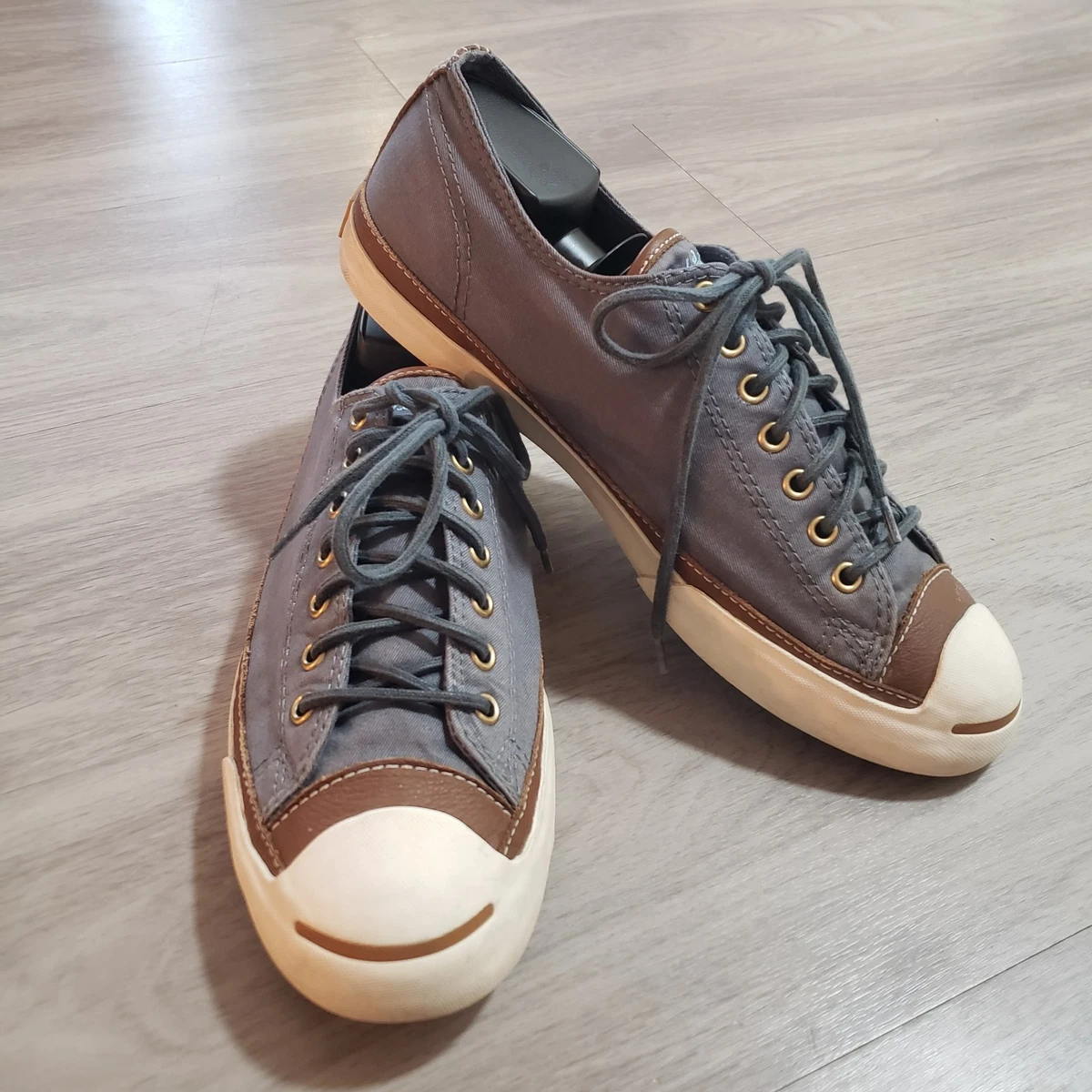 Converse Jack Purcell Jack Mid Leather Cool Grey Men\'s Shoes Size 9 CONVERSE Unisex Jack Purcell Jack Mid Leather Sneakers size  main image 4