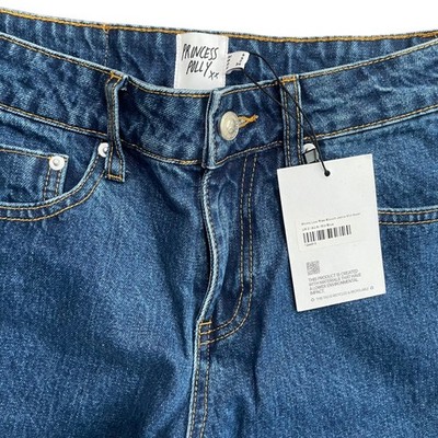 Princess Polly Straight Leg Jeans Mid Wash Blue Denim Low Rise Size 2