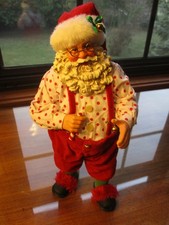 Vintage P. D. L. Standing Santa. Made of Mixed Materials 7.5 in. Detailed.