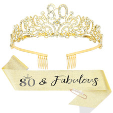 80Th Birthday Decorations for Women - 80Th Birthday Crown  80