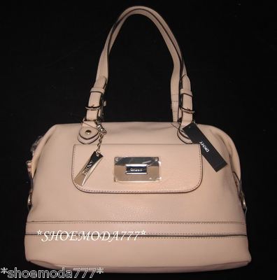 $345 DKNY All Over Pebble Leather Dome Satchel Bag Purse Ivory New Authentic