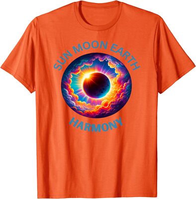 Sun Moon Earth Harmony, Eclipse 2024 Coolest Eclipse Unisex T-Shirt