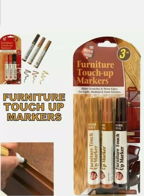 3 Touch up Marker Pen for Wood Floor Furniture Repair Light Medium & Dark Brown