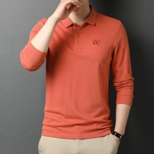 ZONBAILON 100 Cotton Winter Polo Shirt Versatile Men's Long Sleeve Polo Shirt