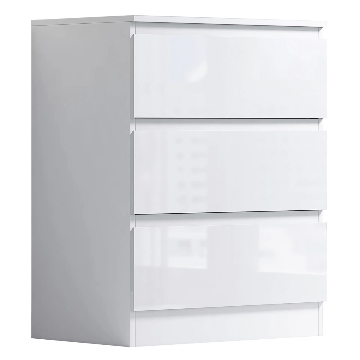 White high gloss sale 3 drawer chest