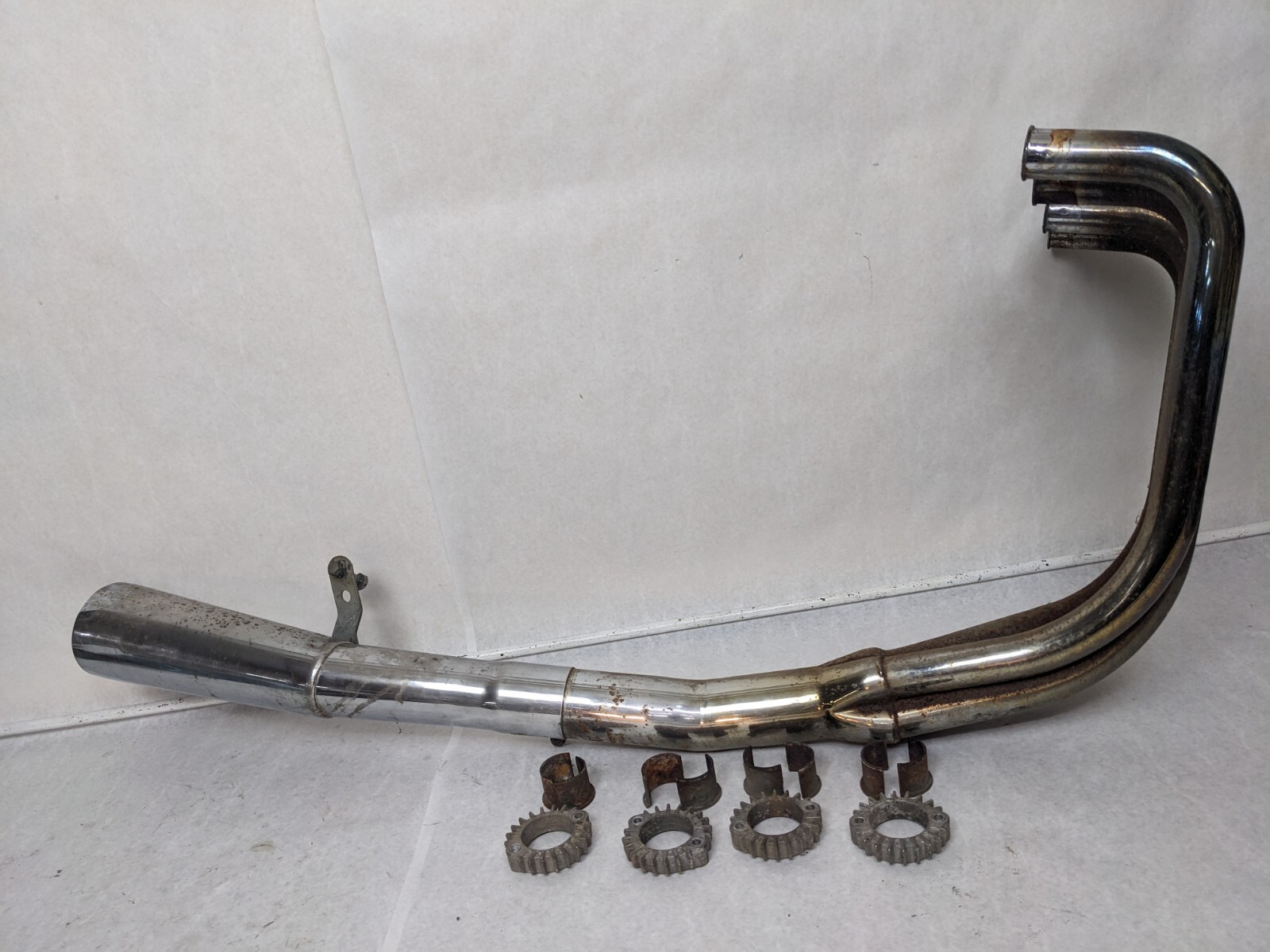 Kawasaki 650 750 KZ650 KZ750 4 INTO 1 EXHAUST SYSTEM HEADER MUFFLER eBay