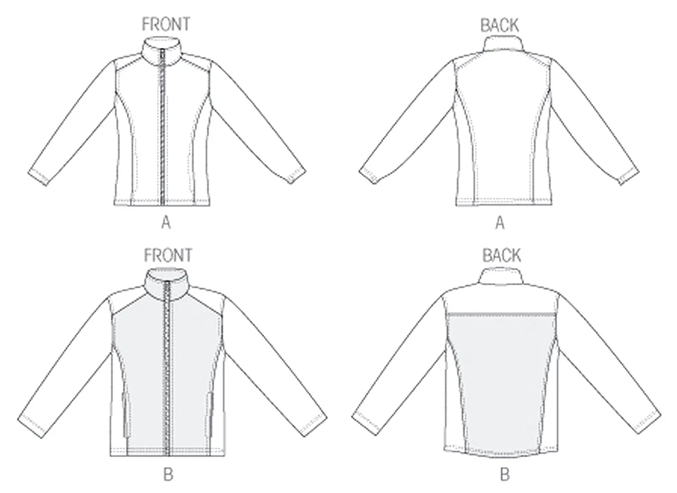 Misses & Men's Polar Fleece Jacket Sewing Pattern (Sizes S-XL) Kwik Sew 4032 - Image 2 of 4