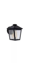 Hampton Bay Malena 1-Light Black Hardwired Outdoor Wall Lantern Sconce Light