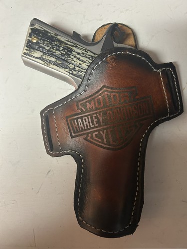 Harley Davidson 1911. 9mm Or 45 Leather Gun Holster - Handmade,