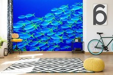 3D Blau Seefisch Q3571 Tapete Wandgemälde Fototapete Selbstklebend Panda