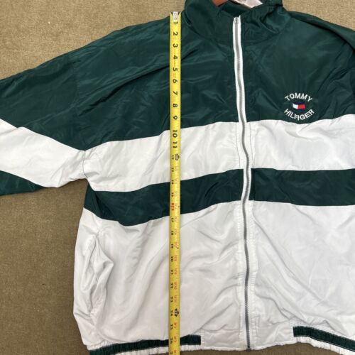 Vintage Tommy Hilfiger - Tommy Jeans - Men's Green/white Track Jacket Size XL - Picture 5 of 9