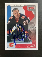 Marc Savard Signed Upper Deck 2001-02 Victory Card Calgary Flames #50 Auto