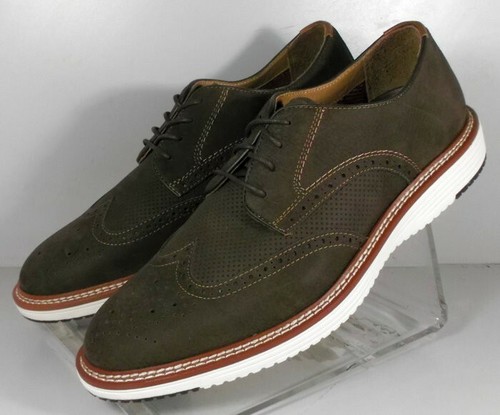 203528 SP50 UPTON WINGTIP MEN'S SHOES 9 M BROWN NUBUCK JOHNSTON & MURPHY
