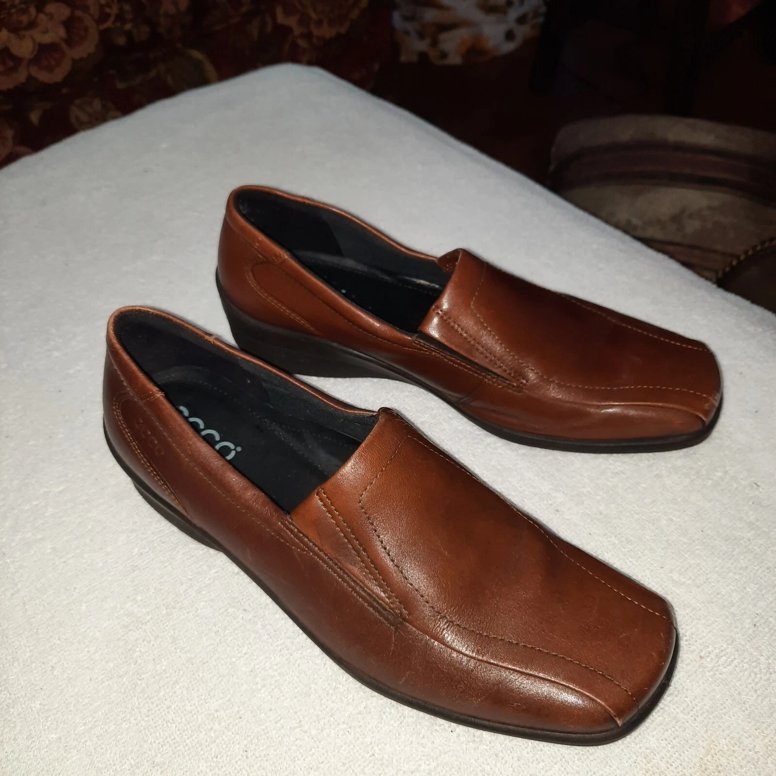 Scarpe slip on da donna ECCO 44103 in pelle taglia 8 5 (39 EUR) marroni In perfette condizioni