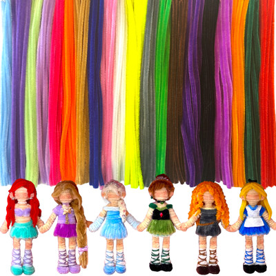 Muloo 200 PCS Pipe Cleaners Craft Supplies Chenille Stems Bulk for Art