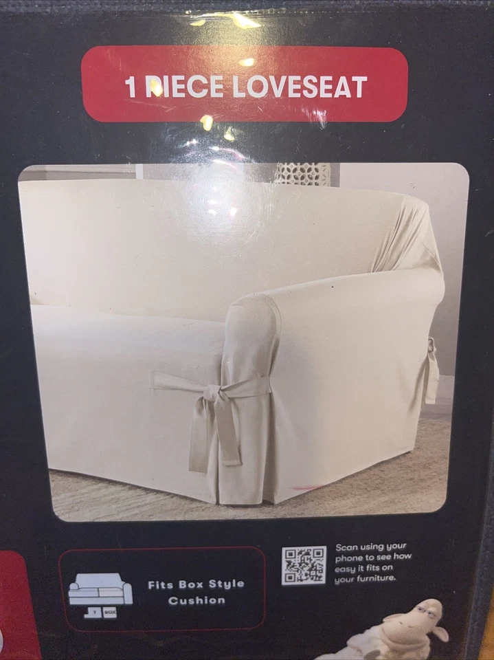 Serta 1 pieza. FUNDA LOVESEAT (MARFIL) Ajuste relajado Foto 2 de 4