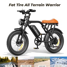 20" Fat Tires Electric Bike Max 33MPH 1500W E-Mountain Bike 48V 15.6AH E-Bicycle