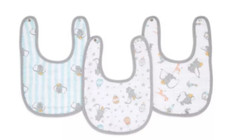 NWT Aden  And Anais Disney Baby Dumbo Elephant 3 PK Cotton Muslin Snap Bibs