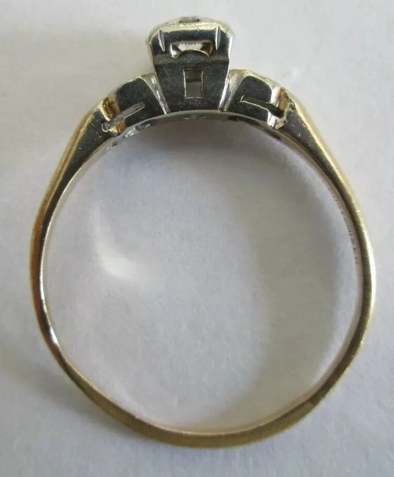 Vintage 14K Gold Diamond Engagement Ring Set Center=.20 F-VS2 Value=$4,950 - Image 3 of 4