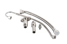 BPS DIESEL CUMMINS ISX TURBO OIL SUPPLY DRAIN LINE KIT SS FITTINGS SS BRAIDED