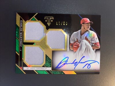 2016 Topps Triple Threads Carlos Martinez Game Used Memorabilia Autograph 38/50