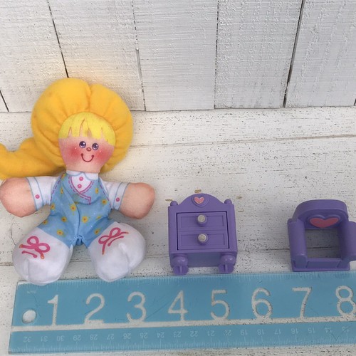 Vtg 80s Fisher Price Smooshees Cuddlers Companions Girl Doll Furniture Set - Picture 4 of 10