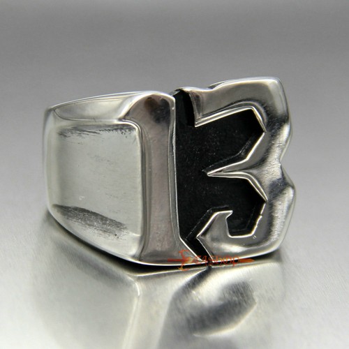 Mens Lucky Angel Aztec Number Friday 13 Stainless Steel Ring J.C Celtic Calendar - Picture 4 of 7