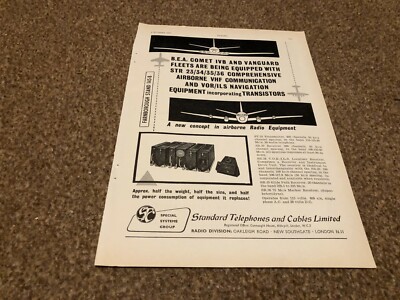 AC46 ADVERT 11X8 STANDARD TELEPHONES & CABLES LIMITED - COMET & VANGUARD