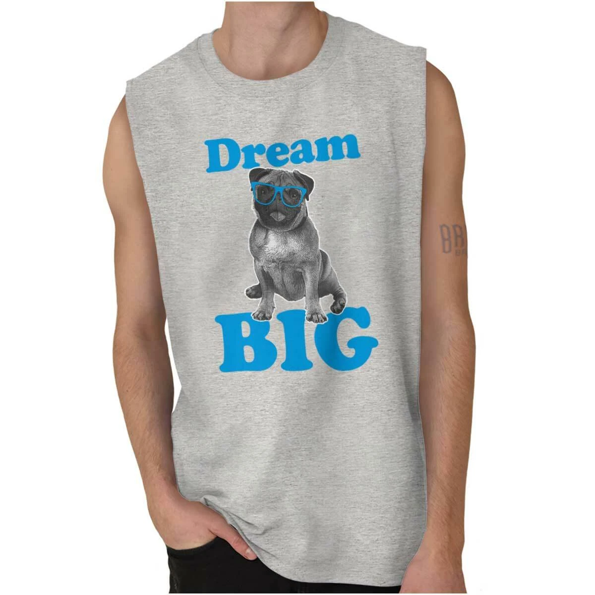 Dream Big Funny Pug Dog Puppy Pet Owner Gift Casual Tank Top Tee