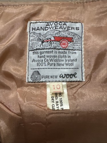 Vintage Avoca Handweavers Skirt & Vest &jacket Womens Size 10 Pure Wool - Picture 4 of 14