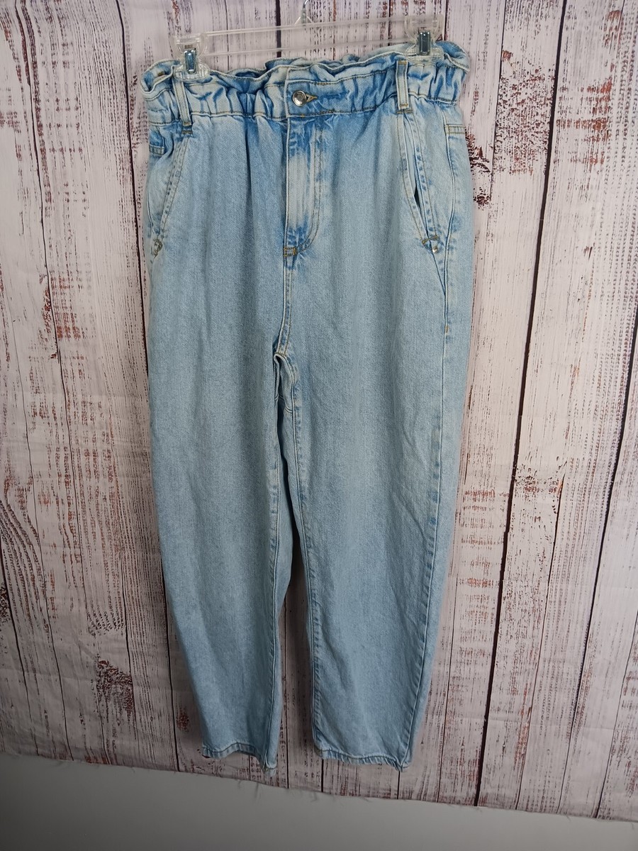 Zara Baggy Paperbag Jeans Womens Size Pocket High Waisted
