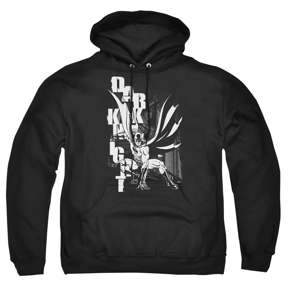 Superman Kid Boy Letter Figure Print Black Hooded Sweatshirt