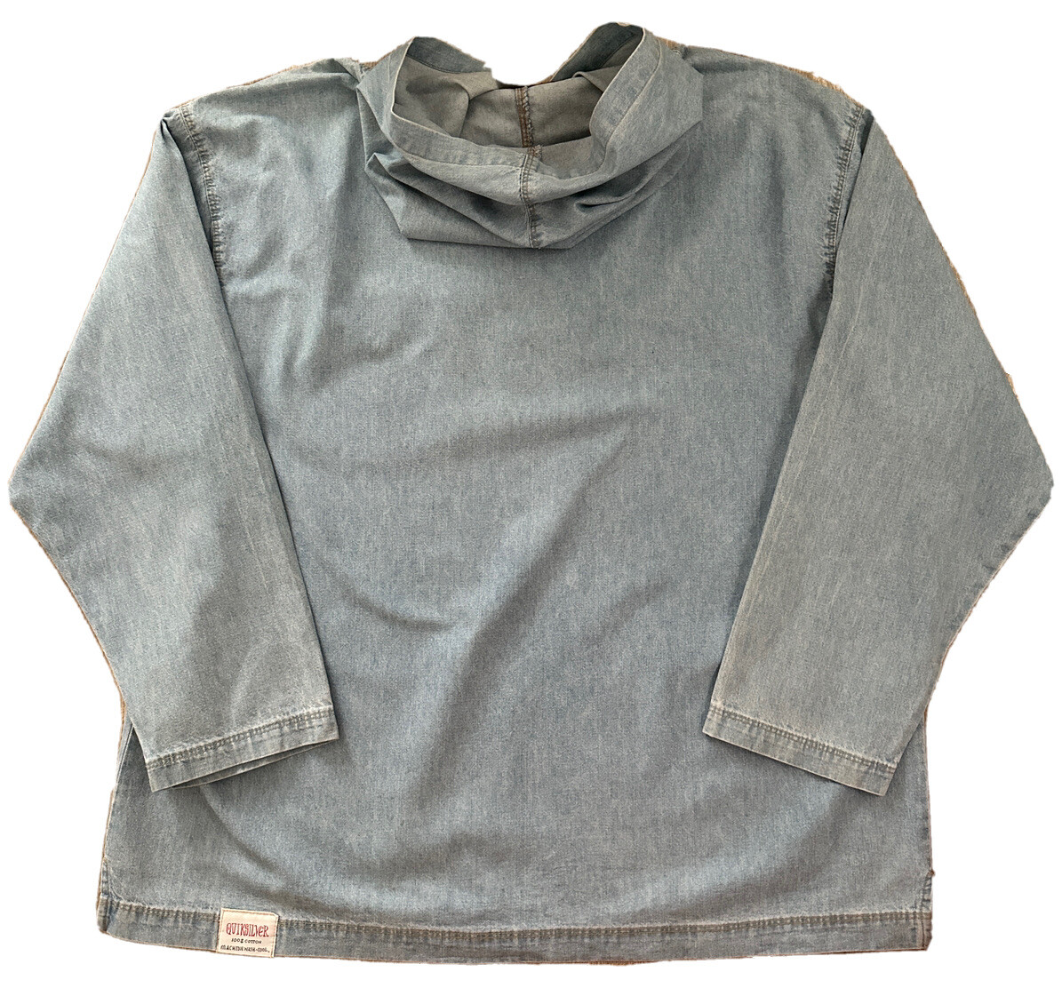 Vintage Rare Quicksilver Men’s Light Blue Denim Oversized Hoodie Size Medium image 8