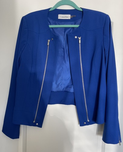 Calvin Klein cobalt blue collarless 