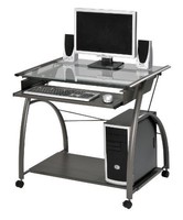 Acme 00118 Vincent Computer Desk, Silver Acme 00118 Vincent Computer Desk, Silver