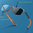 Men TR90 Square Photochromic Reading Glasses Retro Anti Blue Light Sunglasses