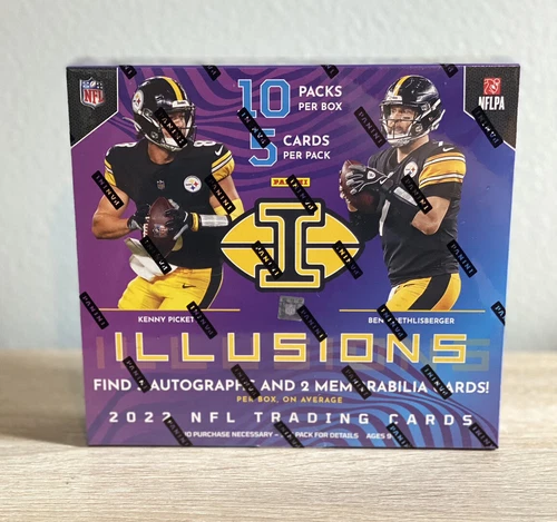 2022 Panini Illusions Football Hobby Box Factory Sealed - 3 Autos and 2 Mems