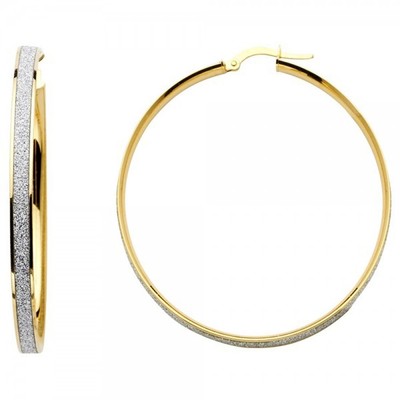 3.3grams 65mm Real Solid 14K Yellow Gold 2mm Plain Hoop Earrings Hinged