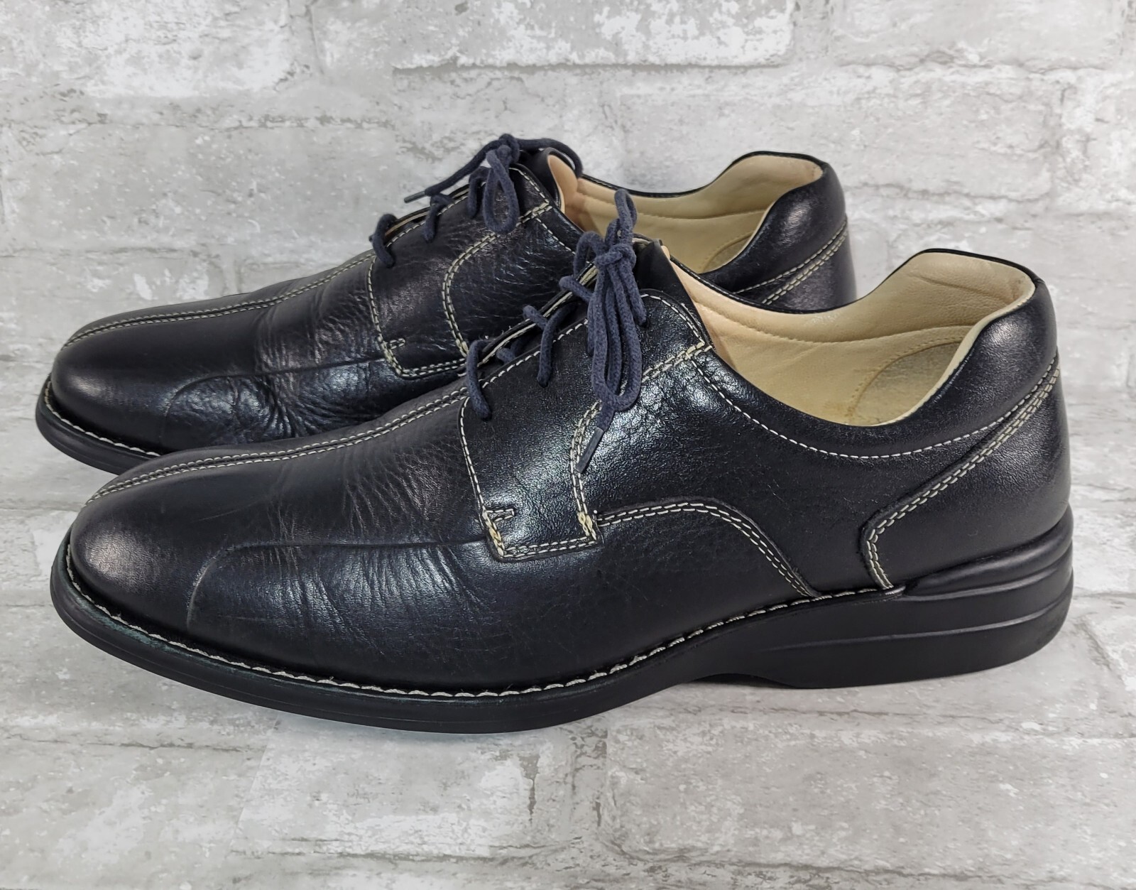 SAOLA Scarpe eleganti Oxford da uomo Johnston & Murphy in bicicletta taglia 11M in pelle nera