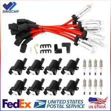 8X Ignition Coils & Iridium Spark Plugs & Wires For Chevy Silverado GMC UF262 US