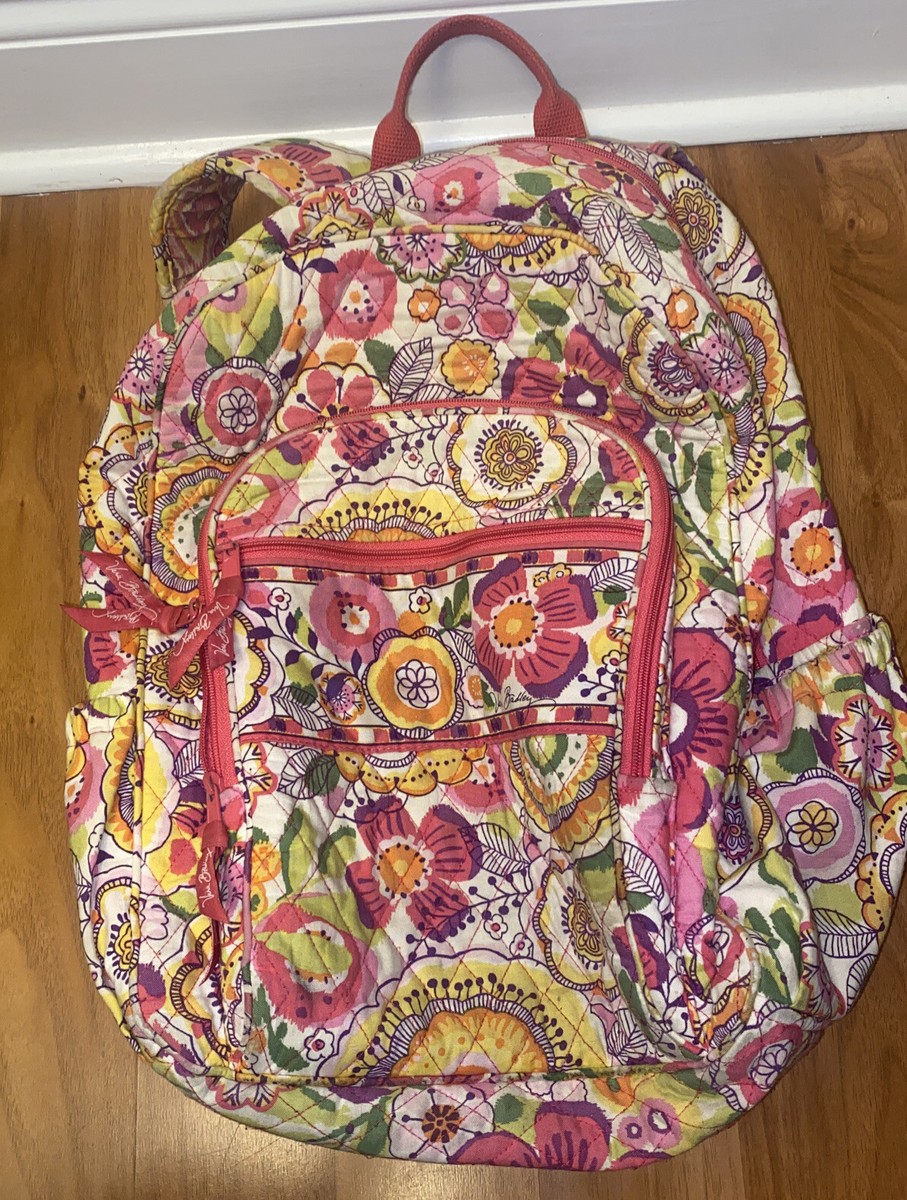 Vera Bradley Backpack Floral Pink Cotton Quilted Bag | eBay display picture 3