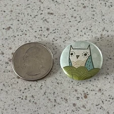Susie Ghahremani Illustration Boy Girl Party OWL Funny Pinback Button #47112